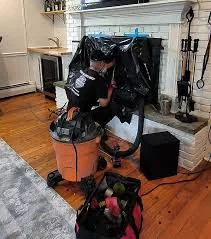 Organized fireplace maintenance equipment with protective coverings
